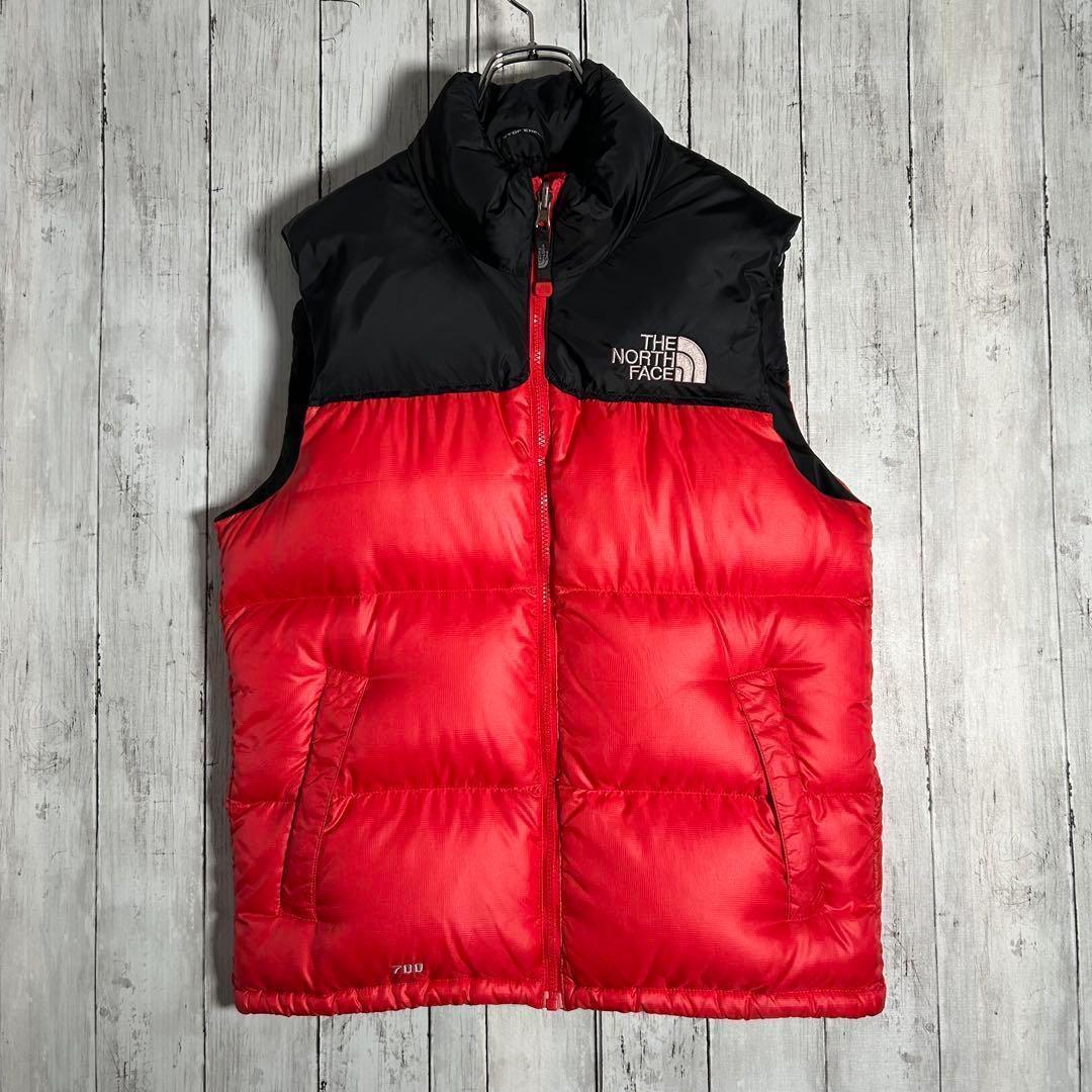 ノースフェイス ダウンベスト ジャケット 700FP ヌプシ レッド S 96