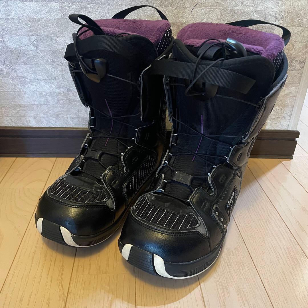 SALOMON PEARLスノーボードブーツ 黒 紫 - メルカリ