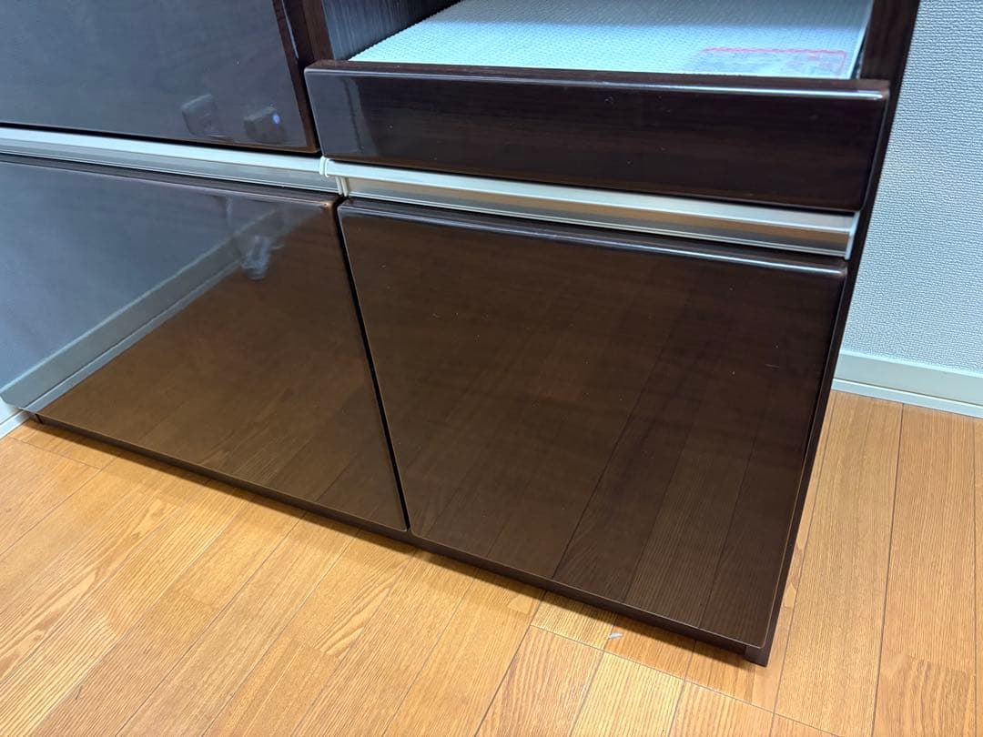 ニトリ キッチンカウンター 天板付き ダークブラウン