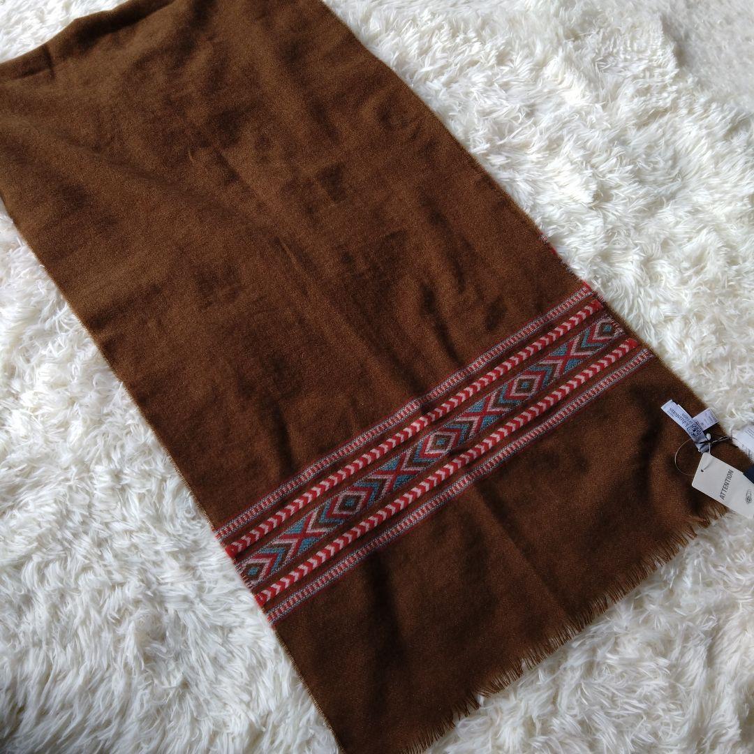 ジョンストンズ ネイティヴ柄 BEAMS別注 未使用カシミヤ100% ストール