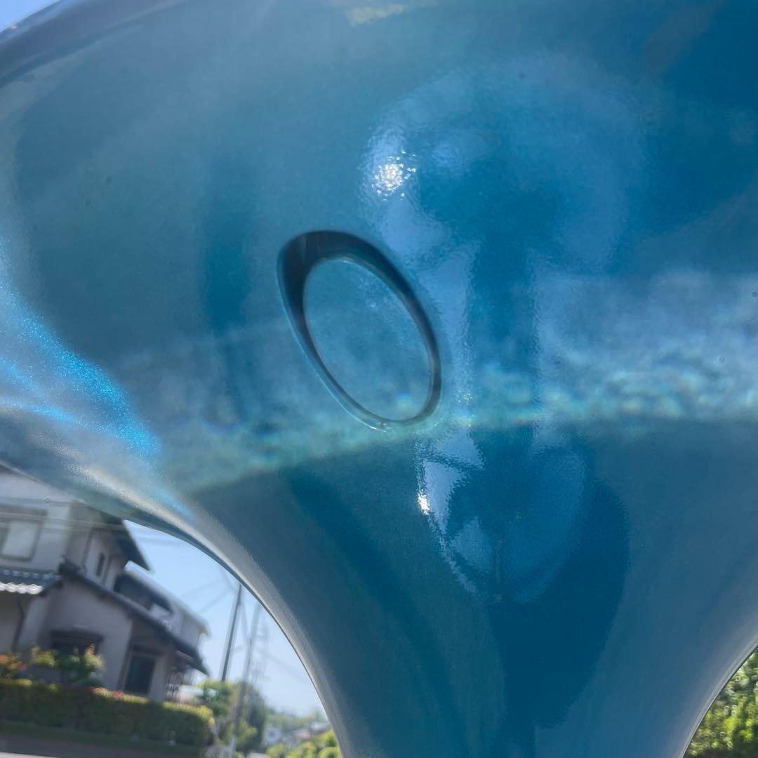 回転　丸テーブル　アメリカンアンティーク　ブルーメタリック！レア！バー！カフェ！