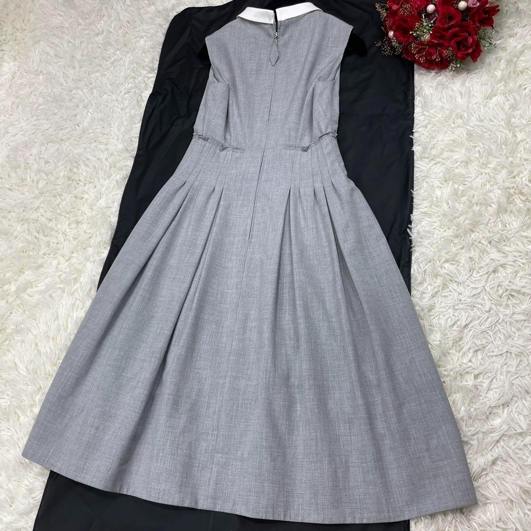 極美品☆フォクシー タキシードコルティ 白衿 ワンピース プリーツ