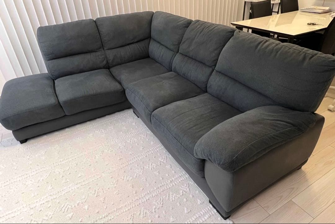 【2月7日迄】ニトリ L字ソファー カウチソファ ダークグレー