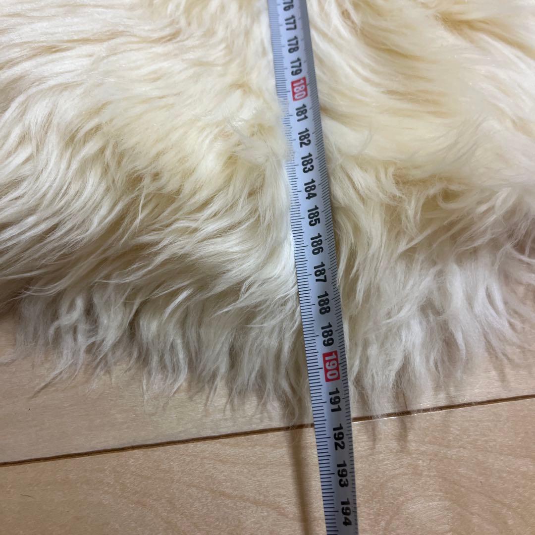 川島織物セルコン　羊毛ラグ 長毛　ムートン　フリース　約65×190cm 羊毛皮