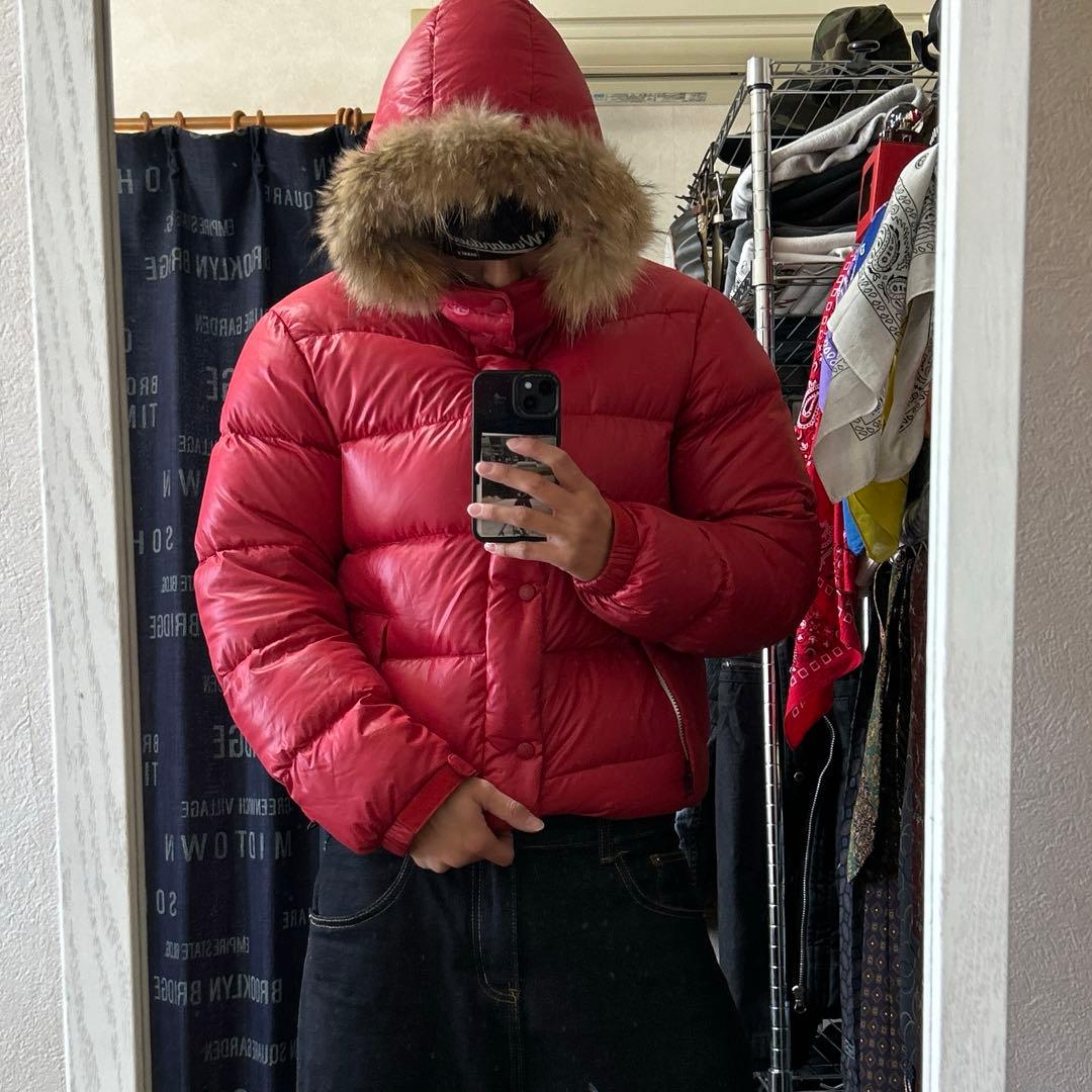 希少 Camp7 00s ファーダウンジャケット 光沢 お兄系 ギャル y2k