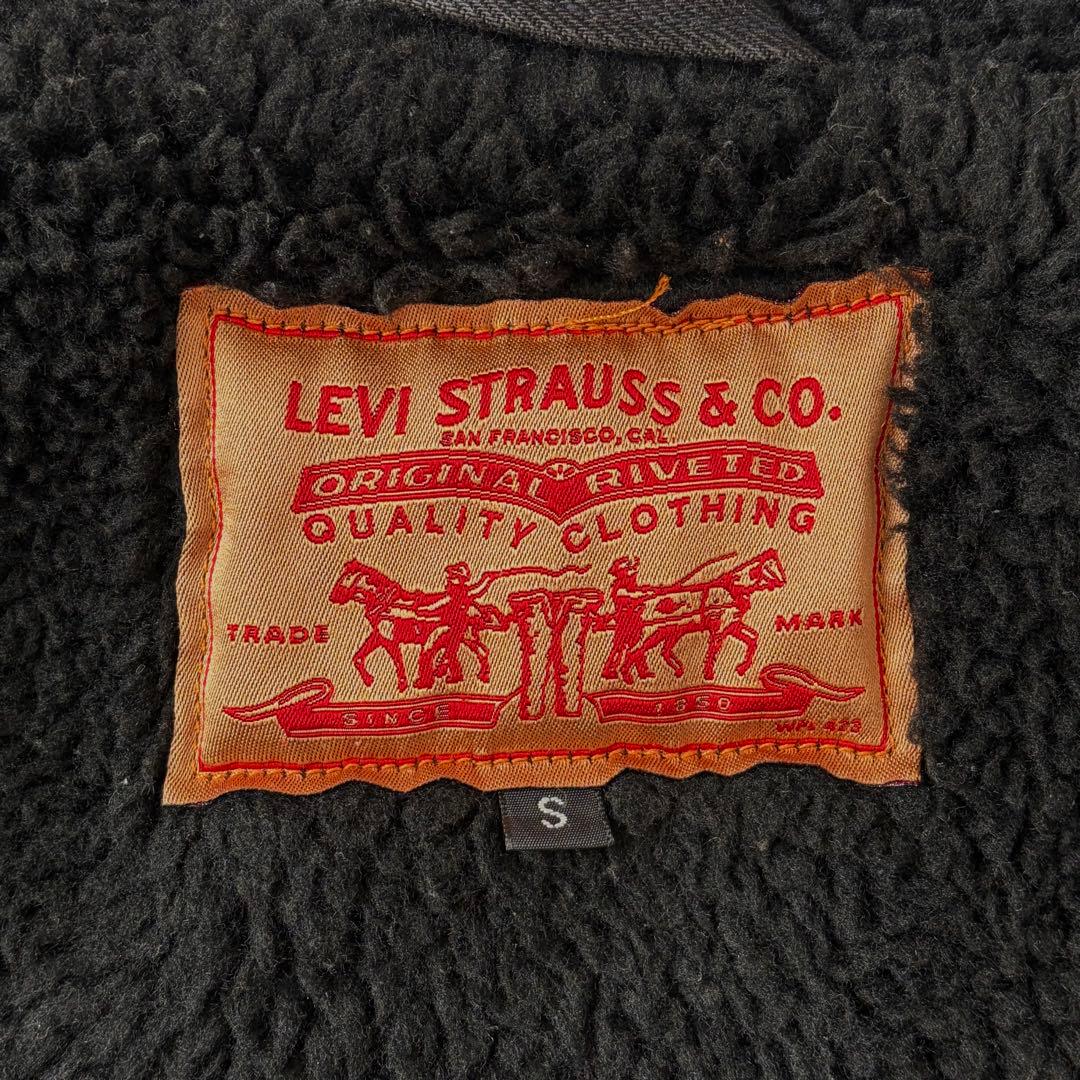 90s USA製 リーバイス ブラック デニムボアジャケット ヴィンテージ 黒