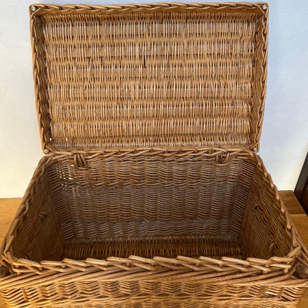 【送料込み】希少 キャトル・セゾン フランス柳 トランク バスケット