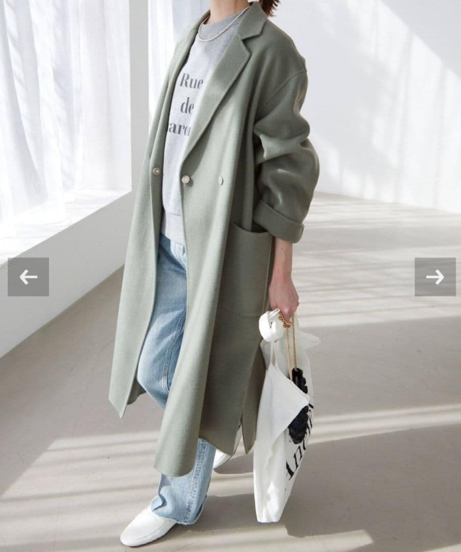 希少カラー✨スローブイエナ　HAMILTONダブルフェイスウールロングコート