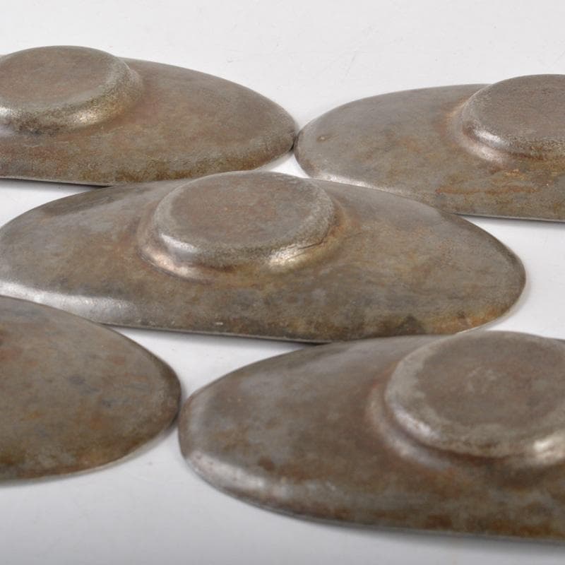 煎茶道具　古錫　花草文　茶托　五客　V　5132