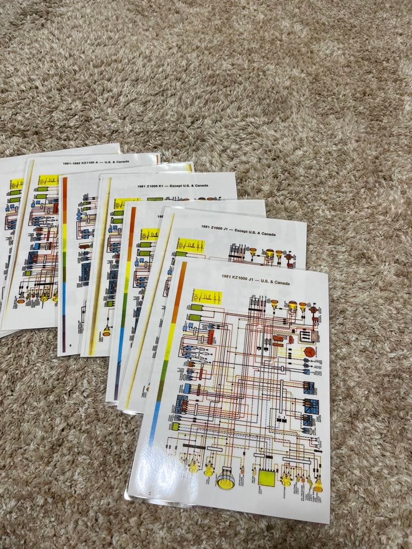 カワサキKZ1000 KZ1100 サービスマニュアル、パーツカタログ