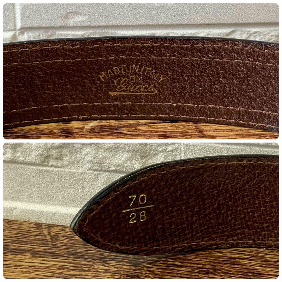 グッチ GGキャンバス レザー ベルト GG バックル ゴールド ブラウン