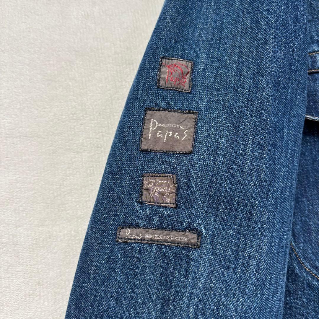 PAPAS パパス デニムジャケット デニムシャツ ダンガリー Gジャン
