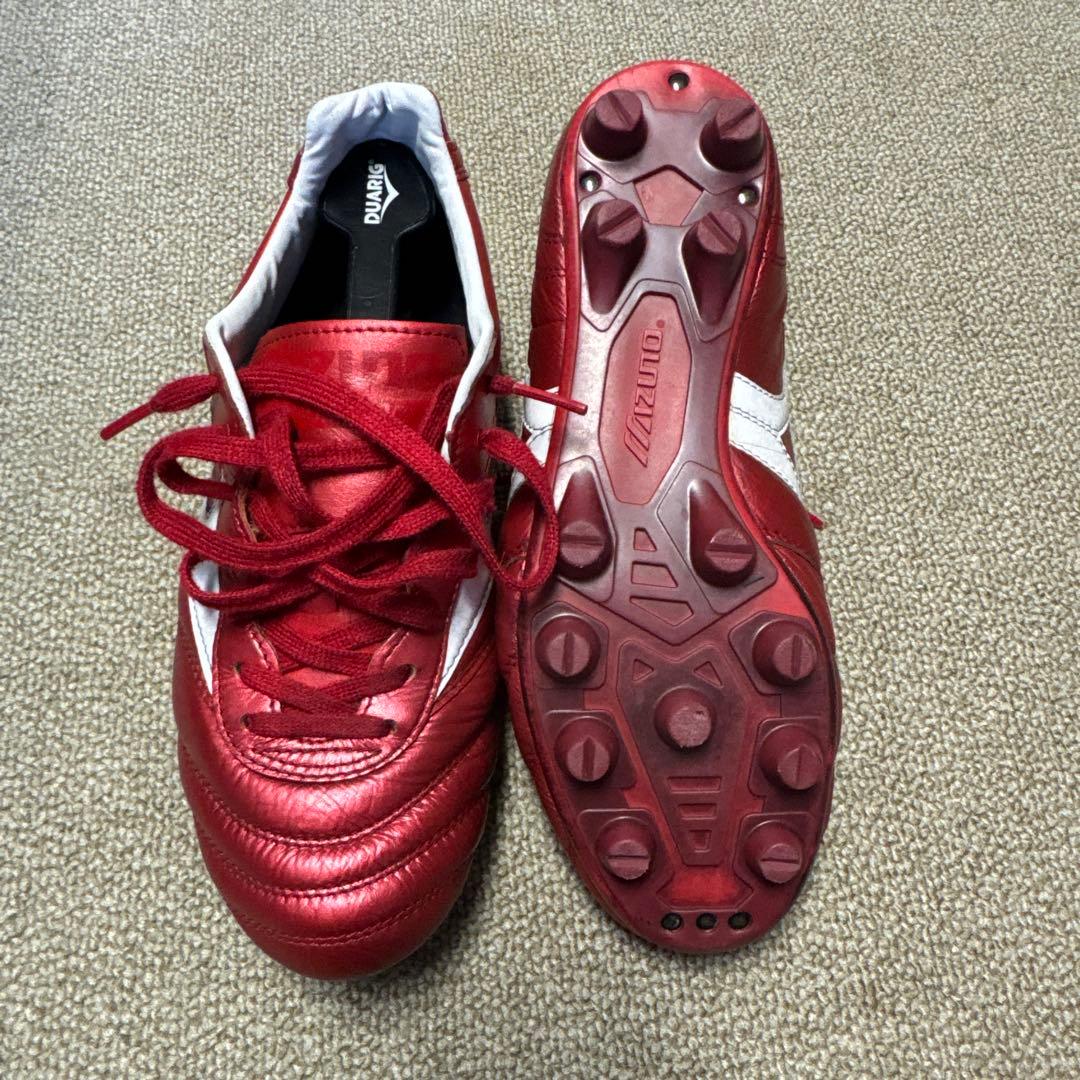 ミズノ モレリア2 パッションレッド 滑り止め加工済み 25センチ