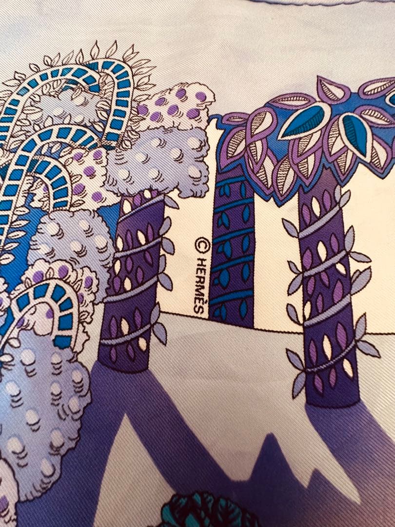 8101HERMESカレ90LEPARADISDU ROY王の楽園シルクスカーフ