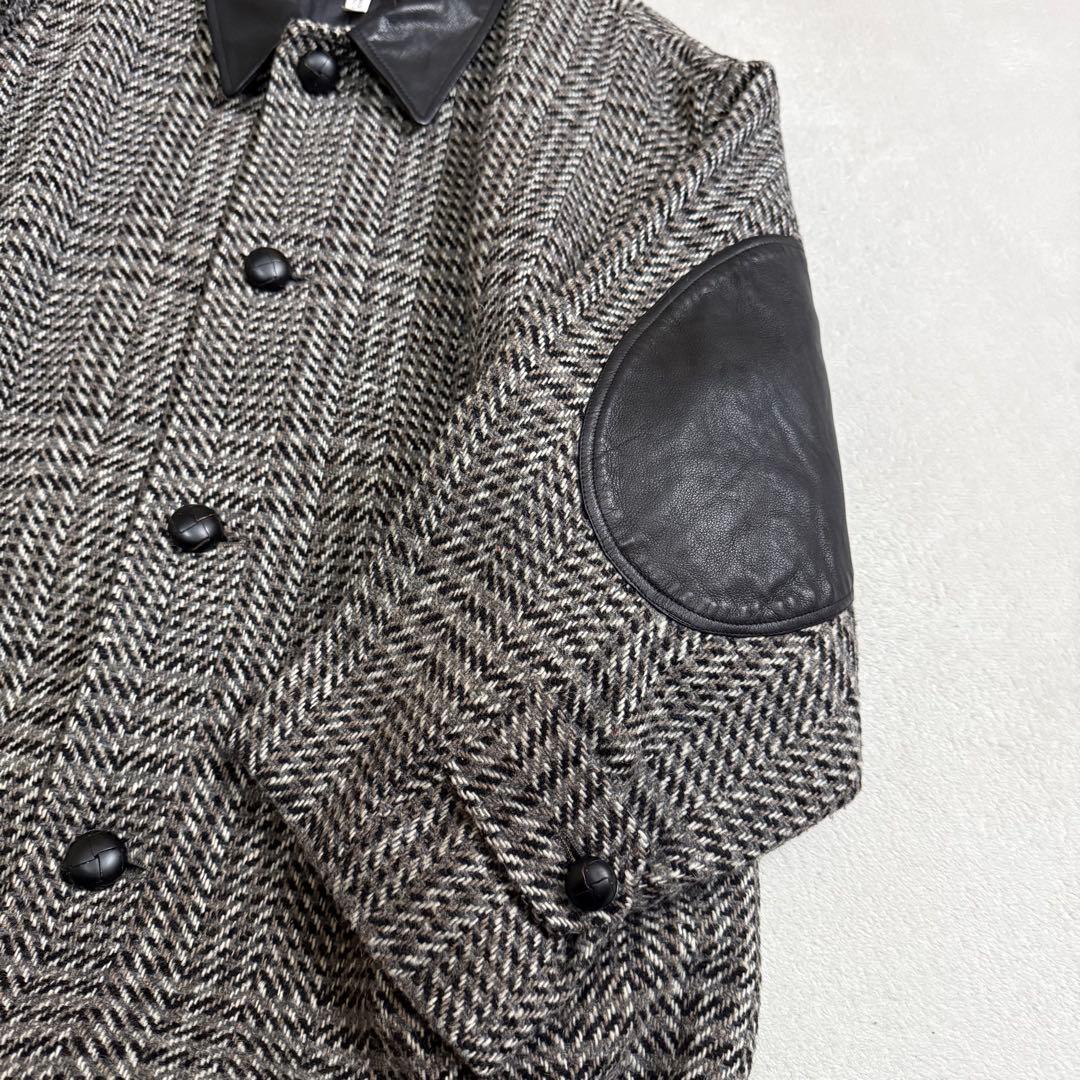 80s ISSEY MIYAKE バルマカーンコート レザーカラー ビンテージ