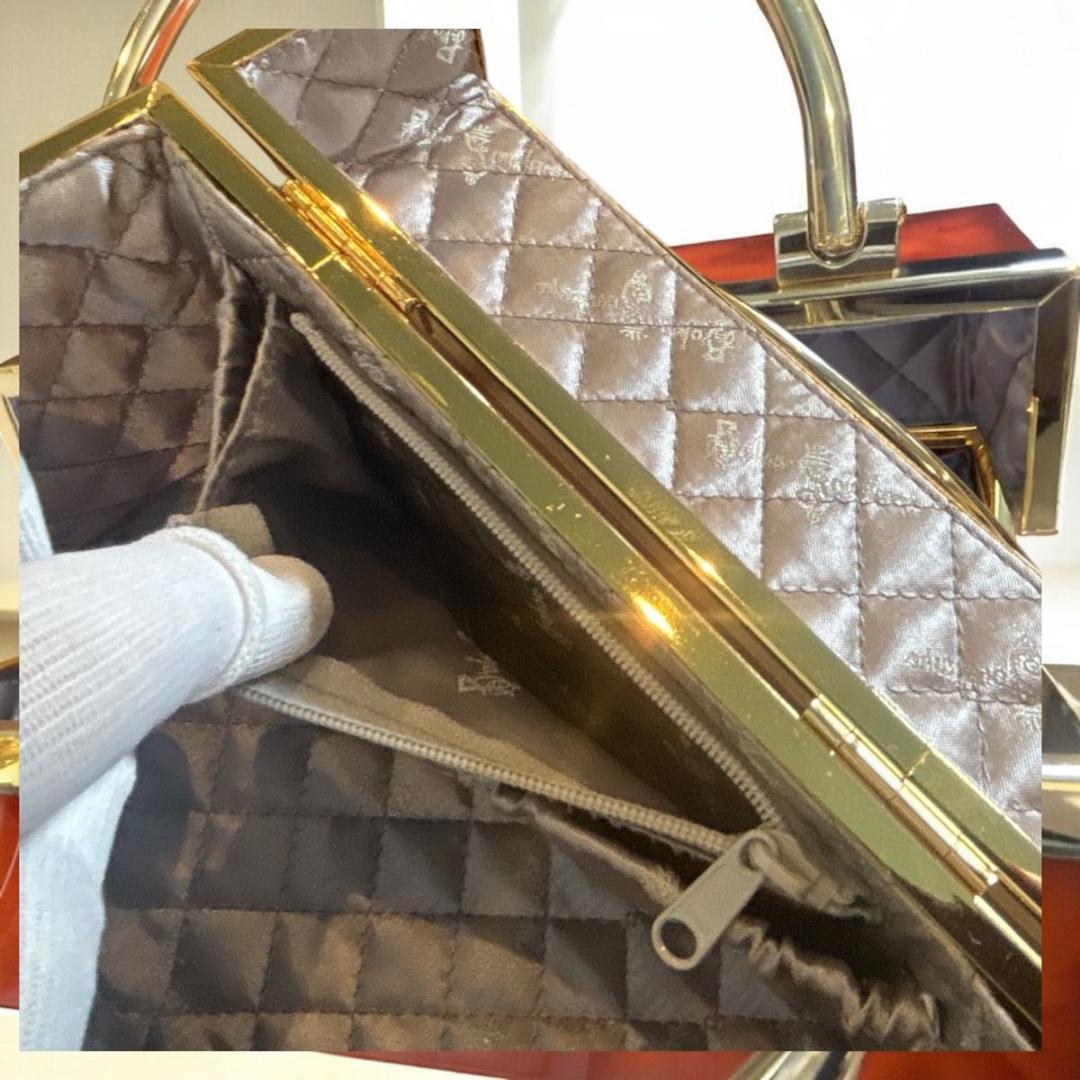 【美品】ボルサソベラナ　バニティバッグ　ハンドバッグ　Red×Gold