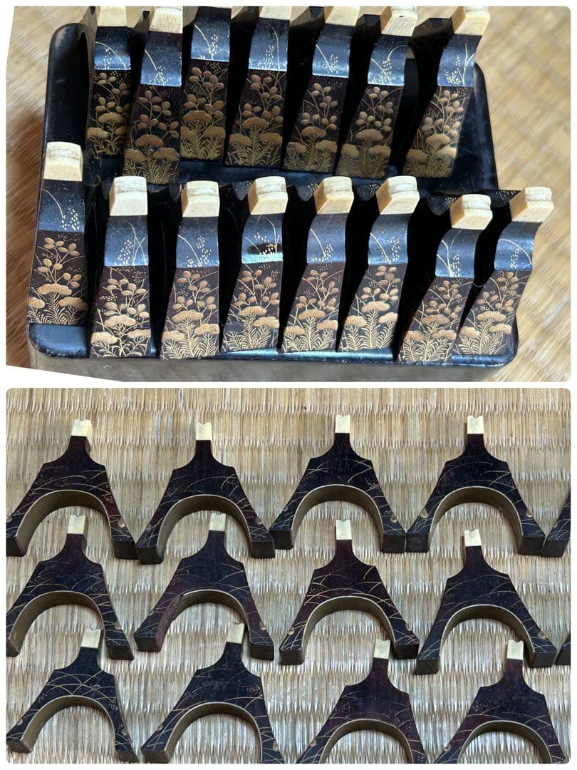 希少 琴 筝 13弦 鼈甲 蒔絵 琴柱 弦楽器 工芸品 源氏物語 ダメージ品