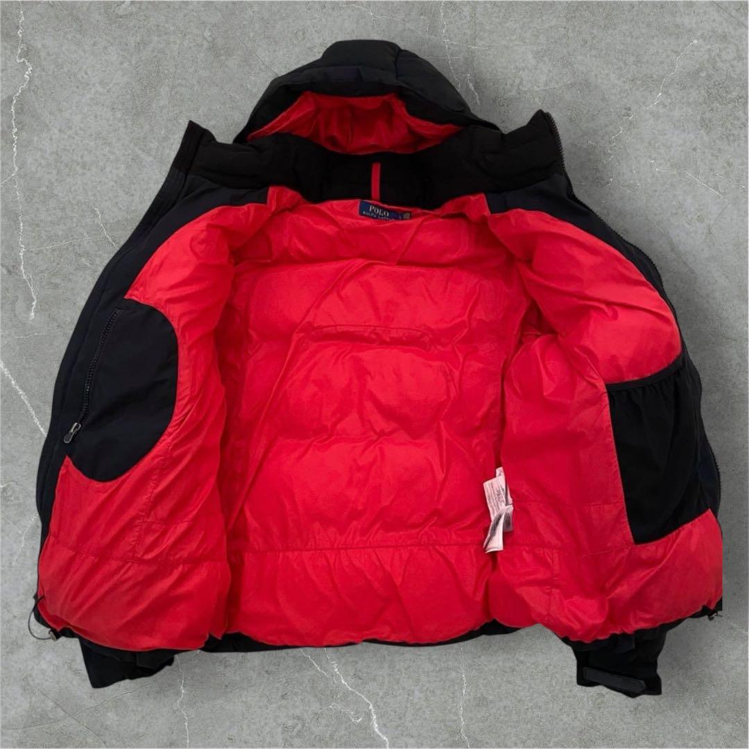 ポロラルフローレン ダウンジャケット ビッグポニー刺繍 黒ブラック メンズM