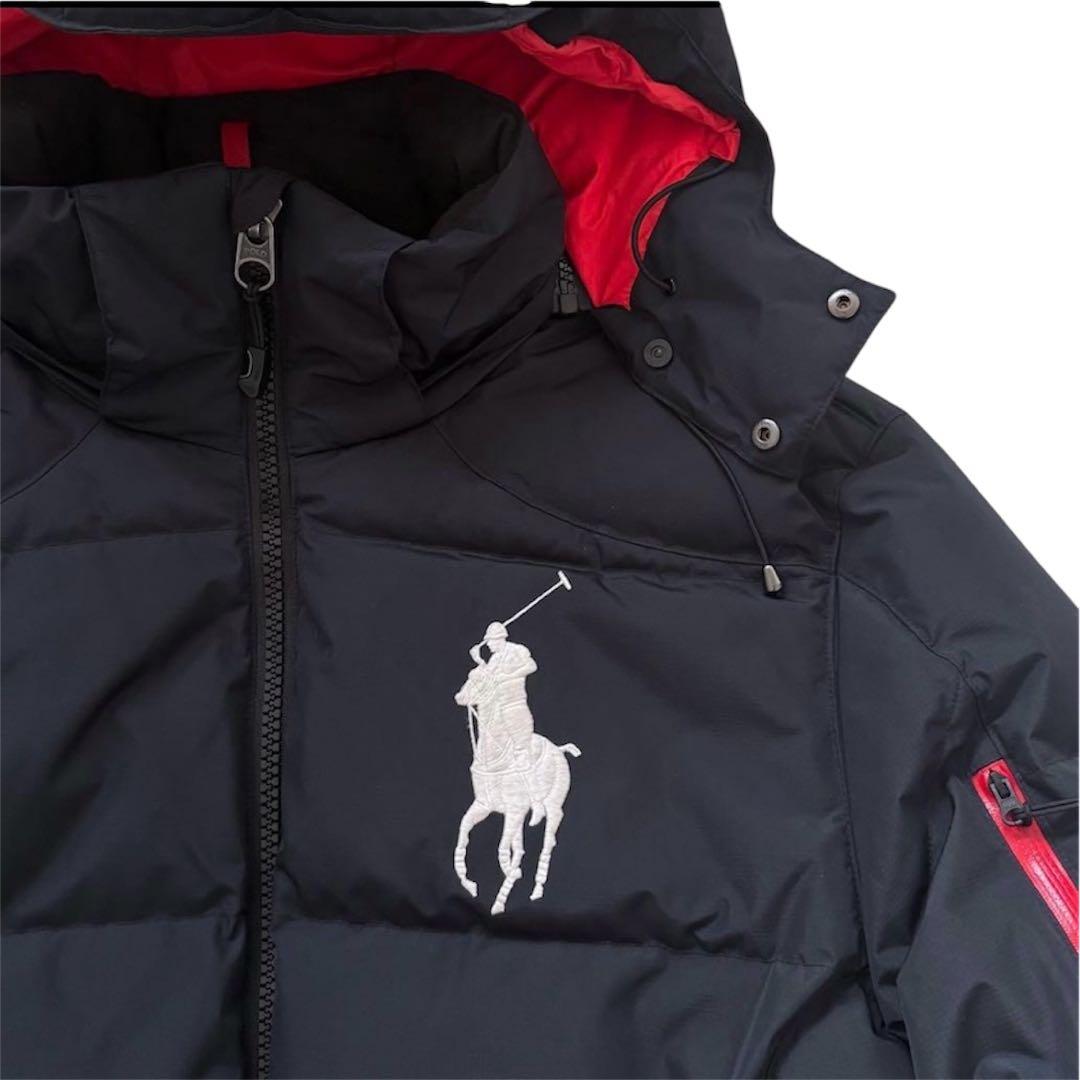 ポロラルフローレン ダウンジャケット ビッグポニー刺繍 黒ブラック メンズM