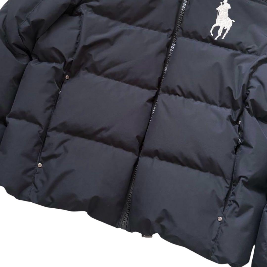 ポロラルフローレン ダウンジャケット ビッグポニー刺繍 黒ブラック メンズM