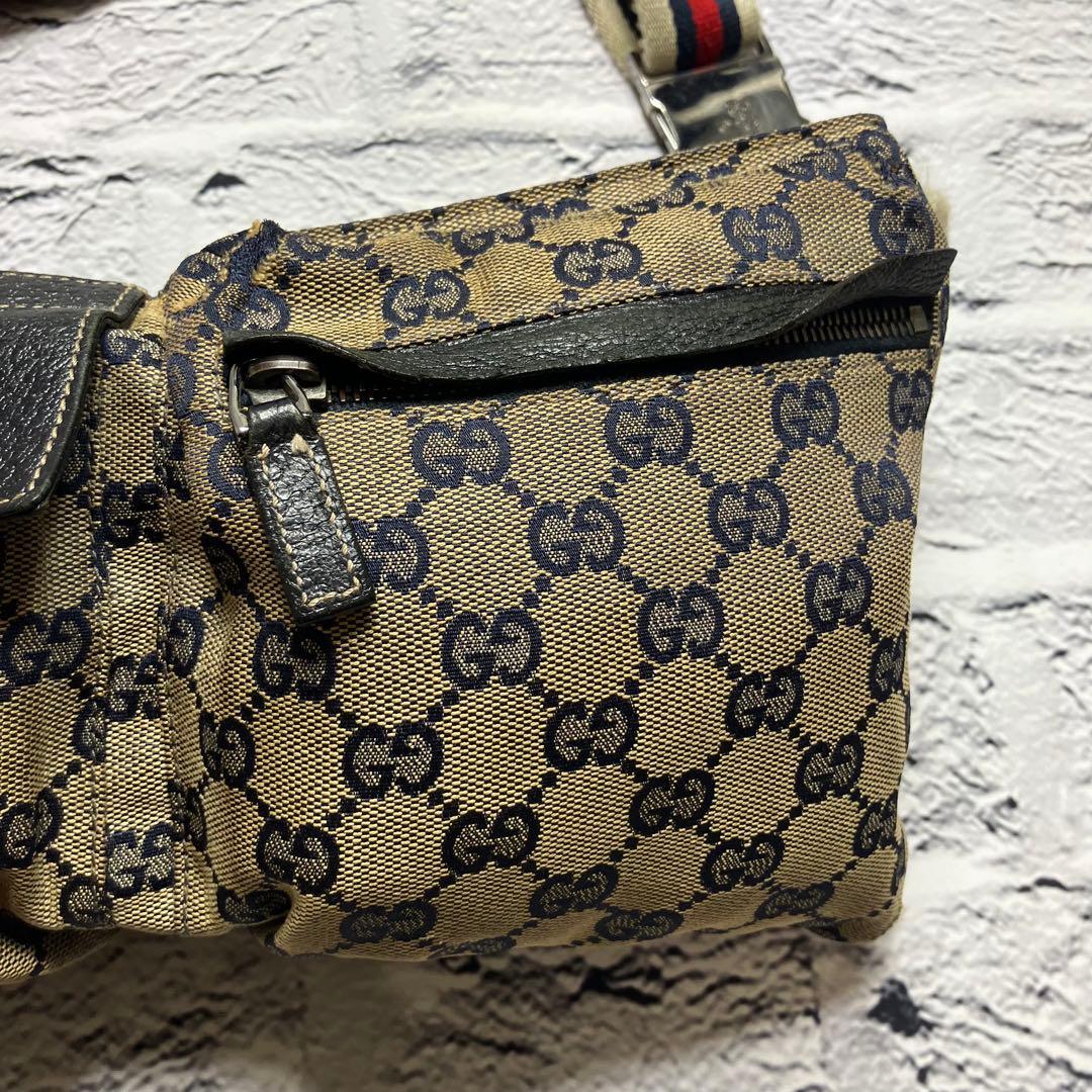 希少✨グッチ GGキャンバス シェリーライン ウエストポーチ ボディバッグ