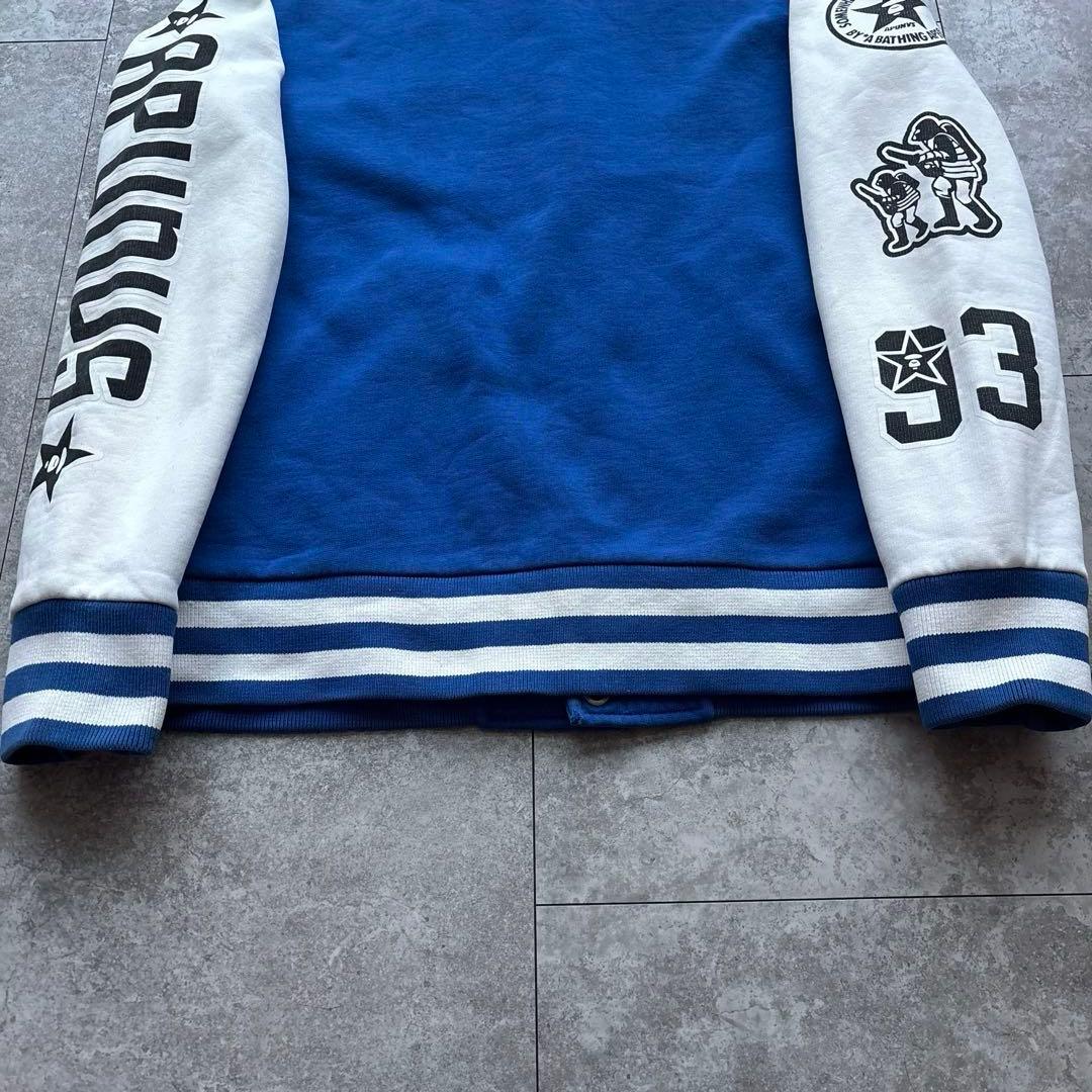 希少】A BATHING APE スタジャン スウェット ブルー M 裏起毛