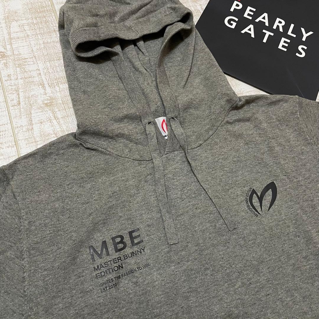 新品 マスターバニー パーカー ニット素材 胸ロゴ グレー 2XLサイズ（7）