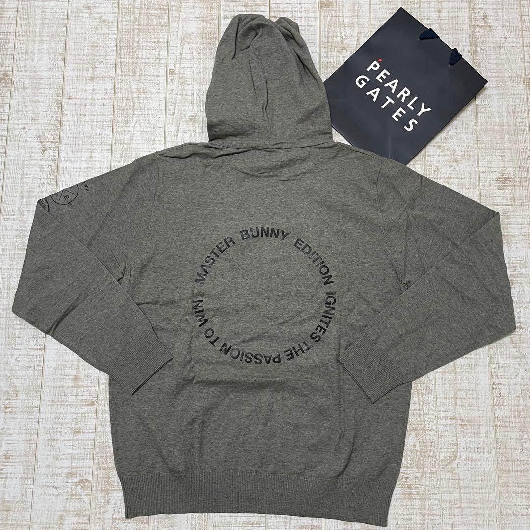 新品 マスターバニー パーカー ニット素材 胸ロゴ グレー 2XLサイズ（7）