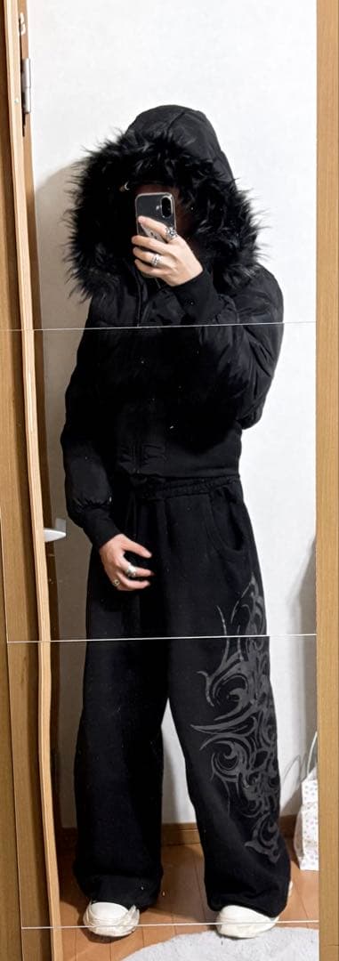 00s Archiveファー付きダウン FUGA似 Y2K 短丈 お兄系 黒