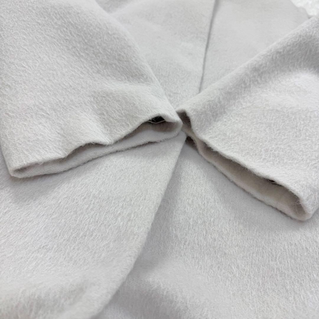 ADORE アルパカ シャギー ロングコート ノーカラー ウール オフホワイト