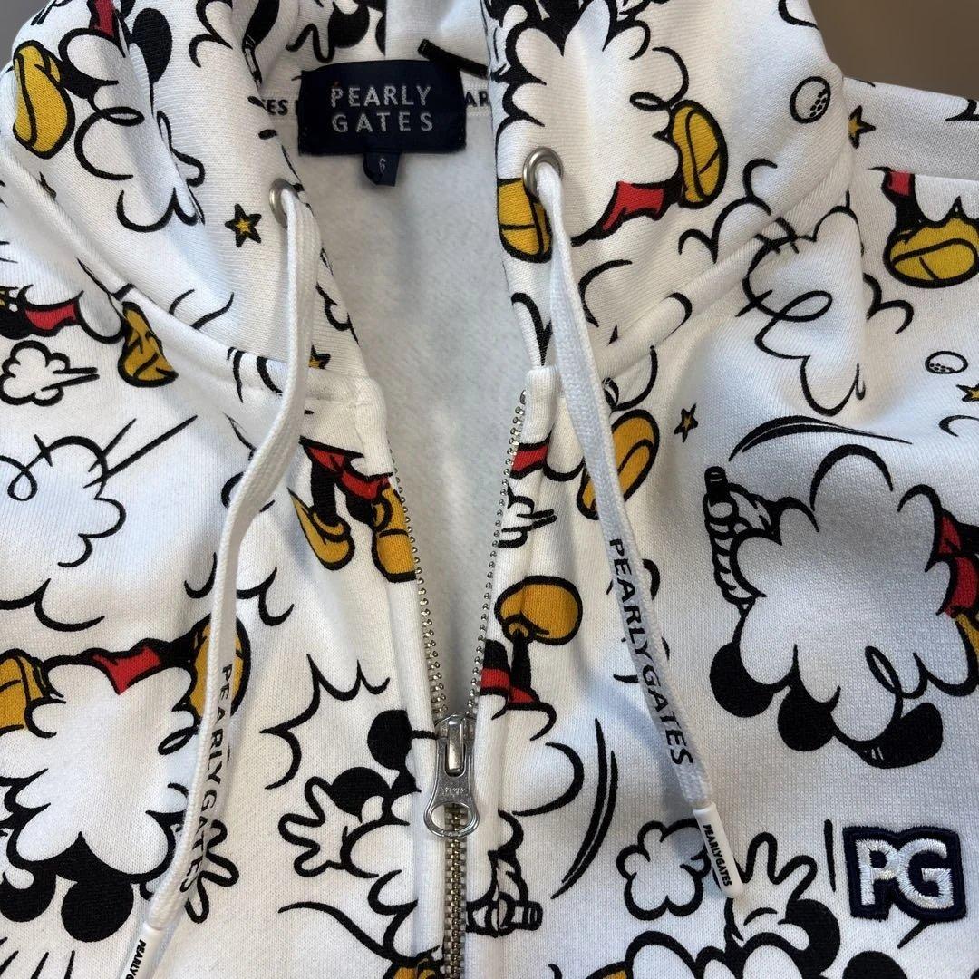 【美品】PEARLY GATES ミッキーマウス柄 フルジップフーディ