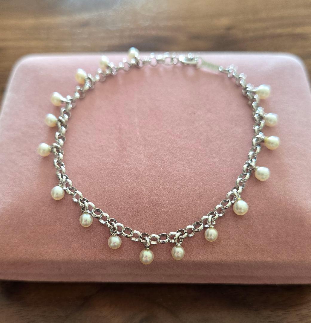 【美品】TASAKI 淡水パールブレスレット　シルバー