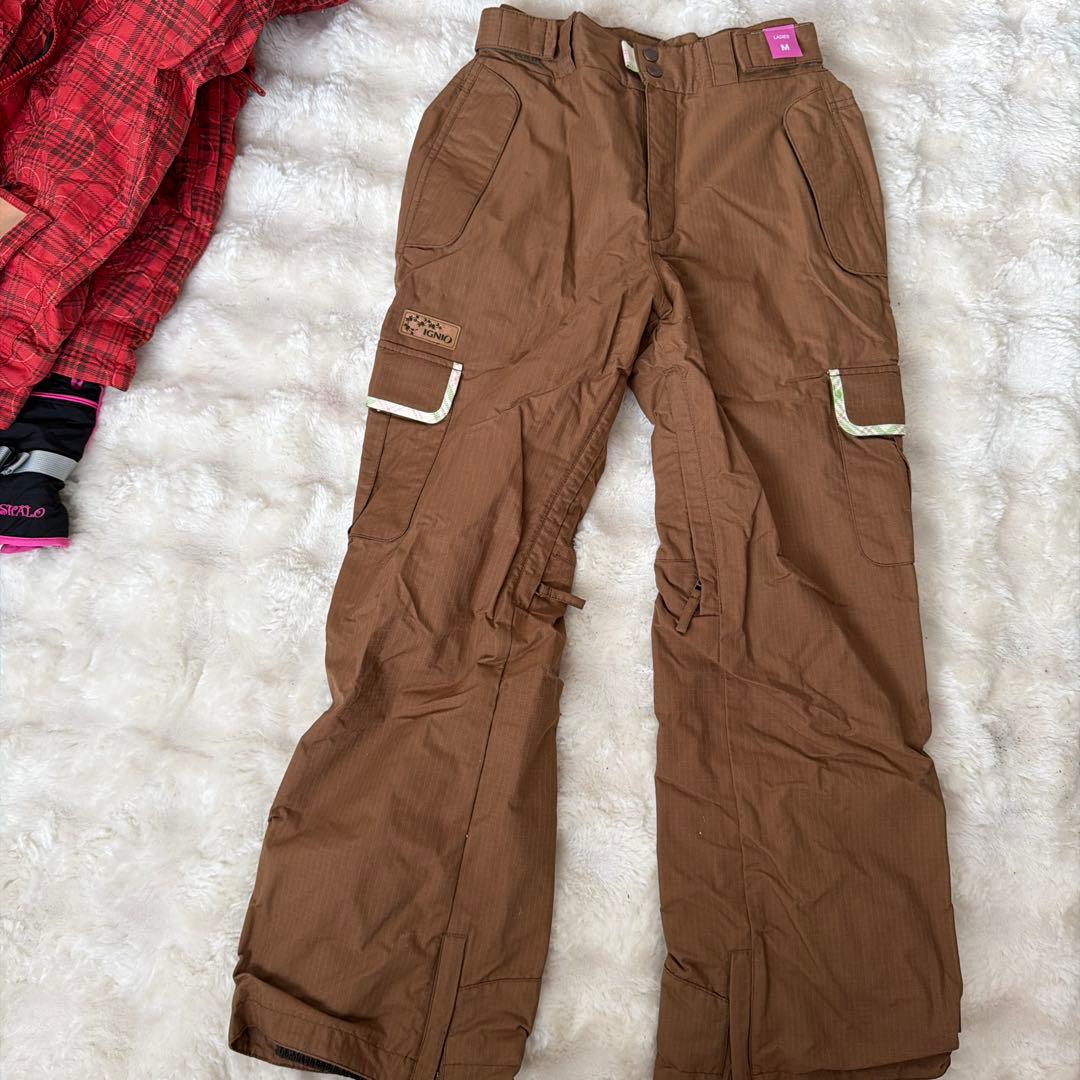 IGNIO スノーボードウェアセット 赤/チェック