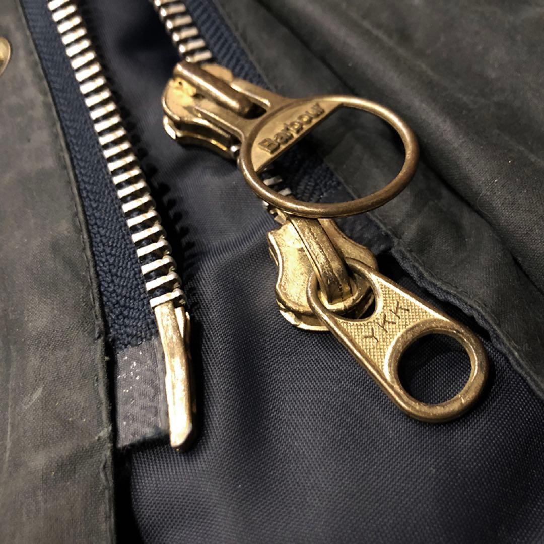 希少2ワラント【barbour】バーレー オイルドロングコート 良サイズ36 紺