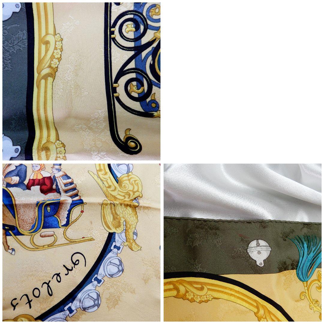 HERMES　カレ90　スカーフPLUMES ET GRELOTS 羽飾りと鈴