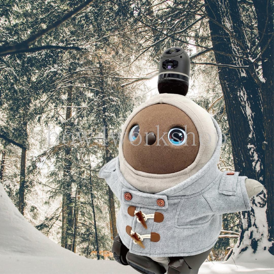 ラボット LOVOT ラボットの服ハンドメイド　ダッフルコート杢グレー