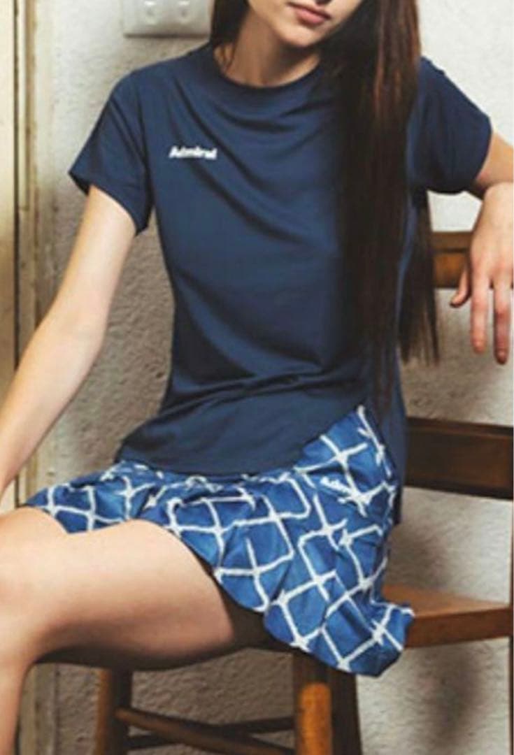 アドミラル 2025SS最新作 サイドアシメスリットTEE Tシャツ ネイビー