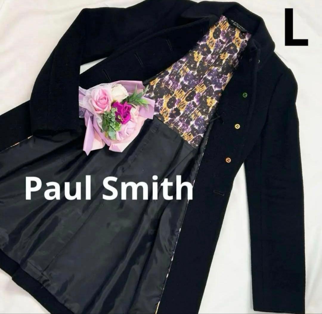 Paul Smith】チェスターコート ウール 花柄 ブラック AラインL相当