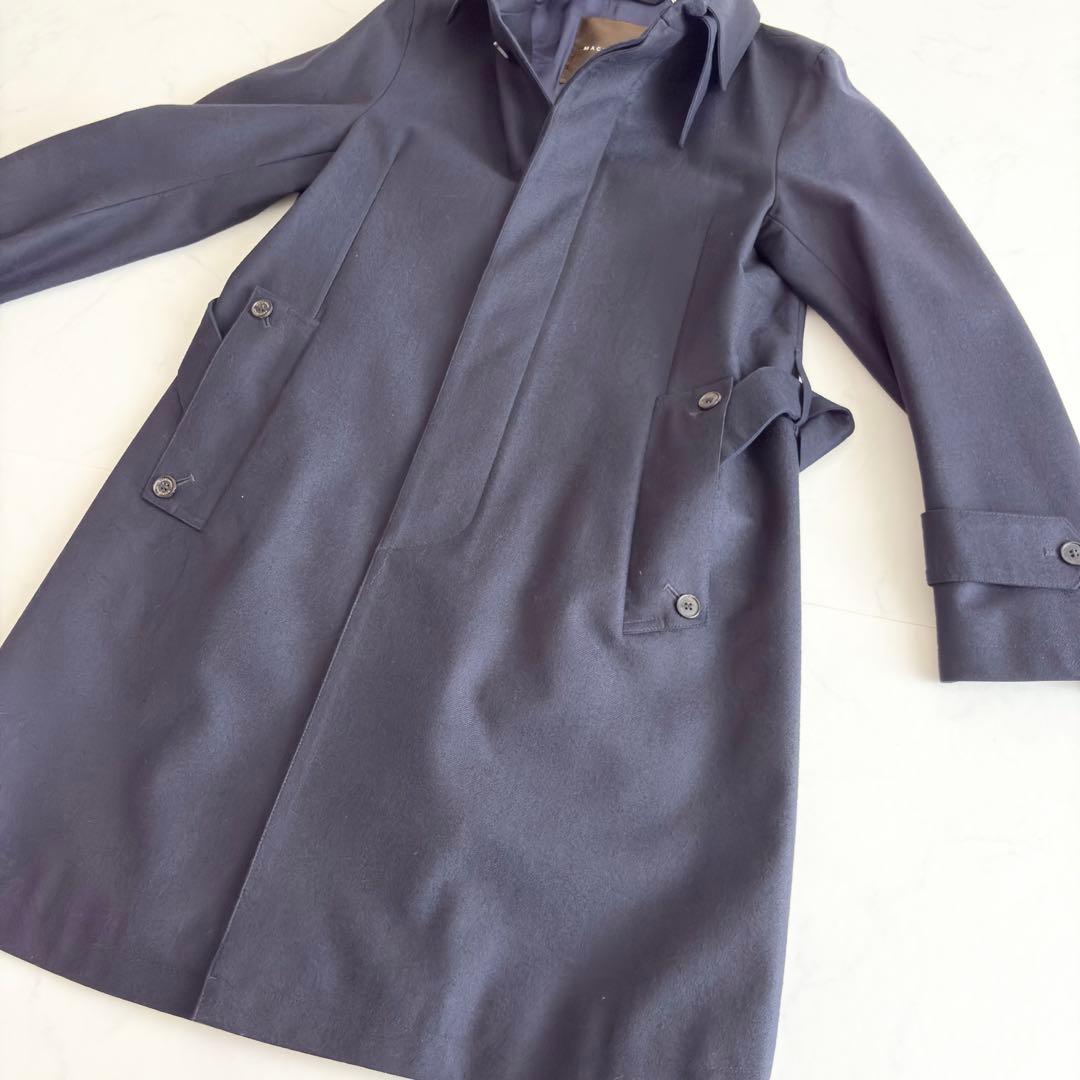 MACKINTOSH ダンケルド 英国製 ウール ステンカラー S M ネイビー