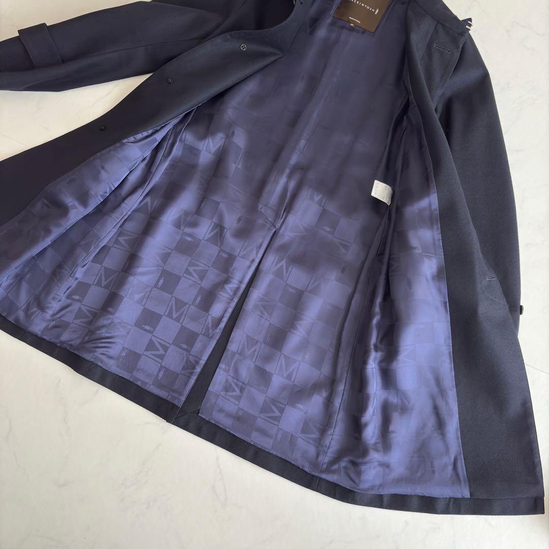 MACKINTOSH ダンケルド 英国製 ウール ステンカラー S M ネイビー