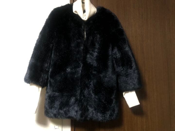 美品】ミラショーン セーブルトリミング ミンク ケープ ポンチョ ロゴ