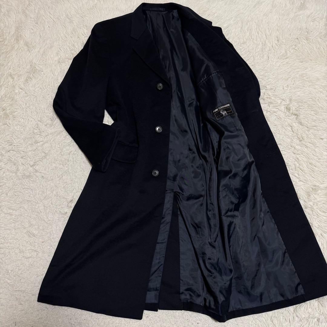 最高級極美品XLサイズ相当 カシミヤ100% チェスターコート マキシ丈