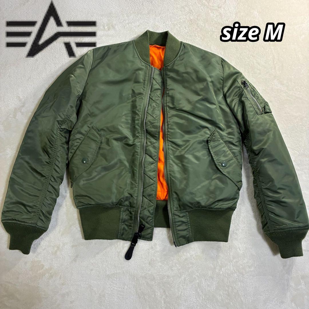 【美品】ALPHA MA-1 フライトジャケット M カーキ セージグリーン