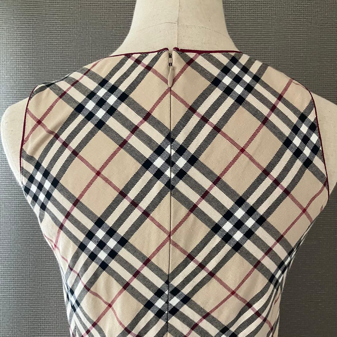 バーバリーブルーレーベル ワンピース ノバチェック ホース刺繍 38