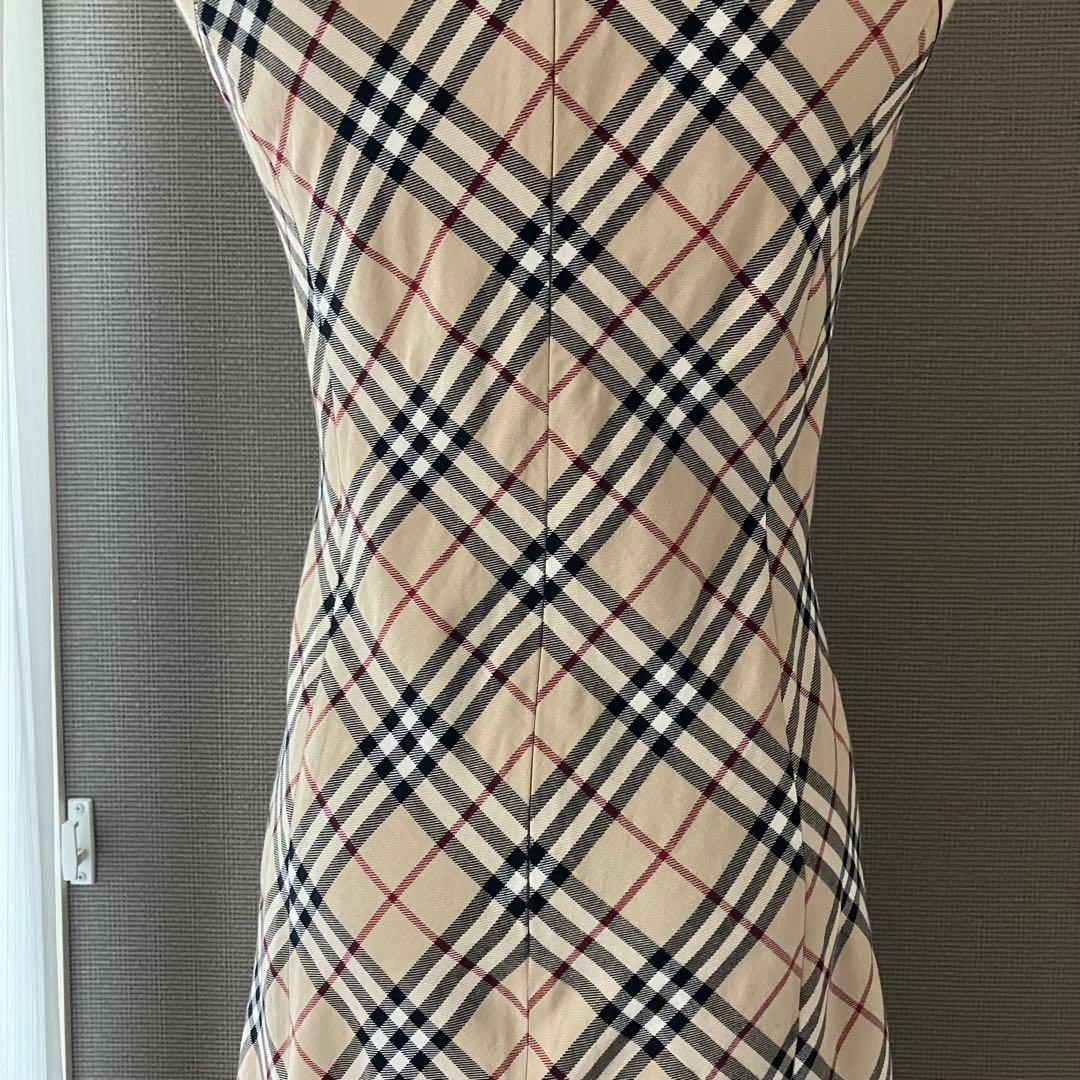 バーバリーブルーレーベル ワンピース ノバチェック ホース刺繍 38