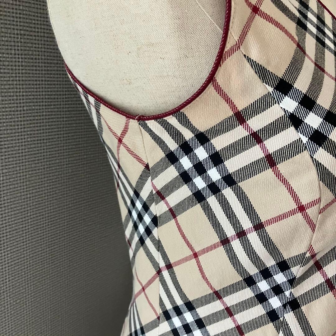 バーバリーブルーレーベル ワンピース ノバチェック ホース刺繍 38