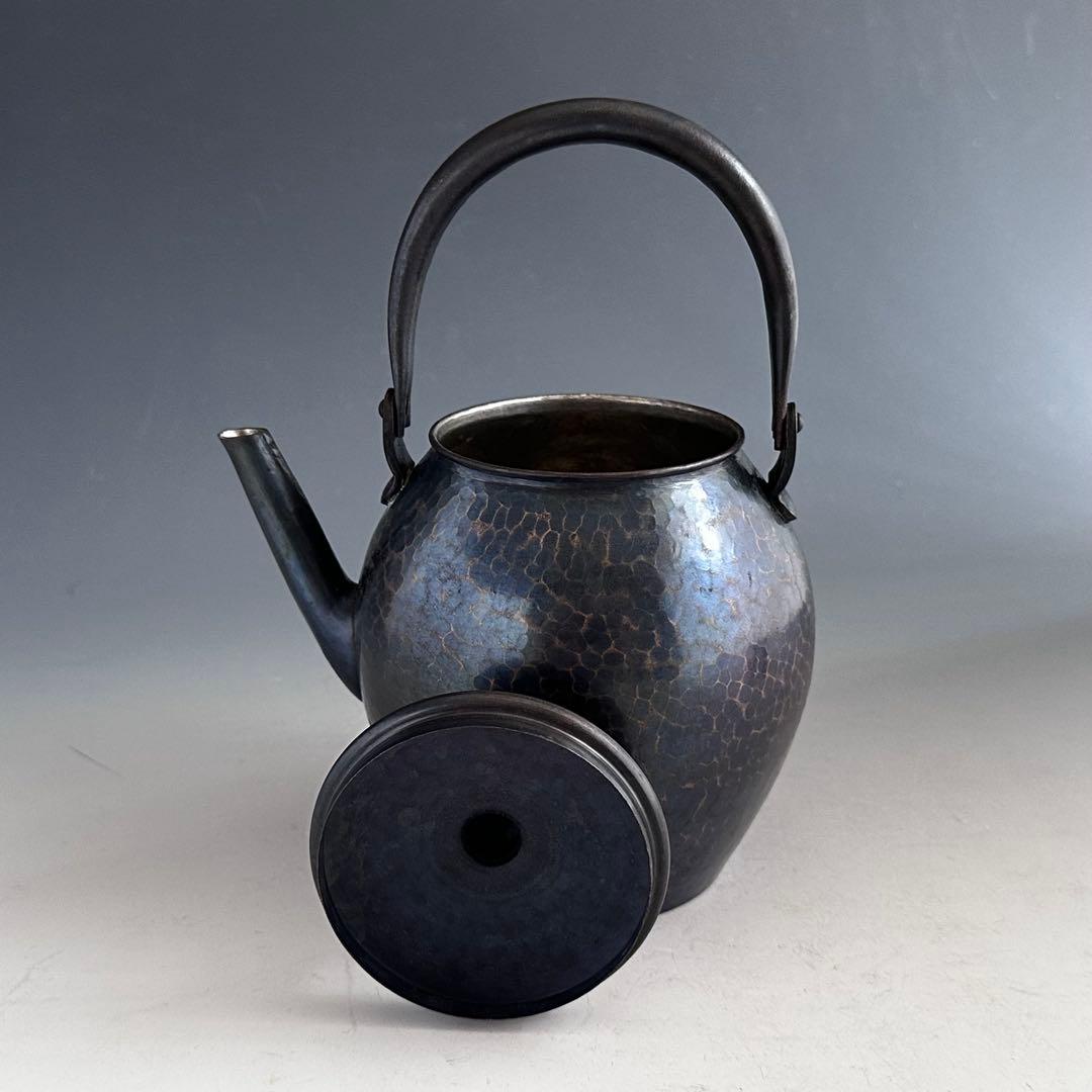 打出し　銅　薬罐　水注　工芸品　茶道具　煎茶道具　金属工芸