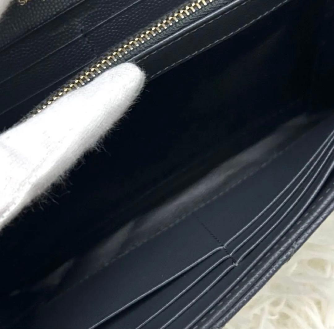 ［極美品］SAINT LAURENT YSL カサンドラ 長財布 グレー