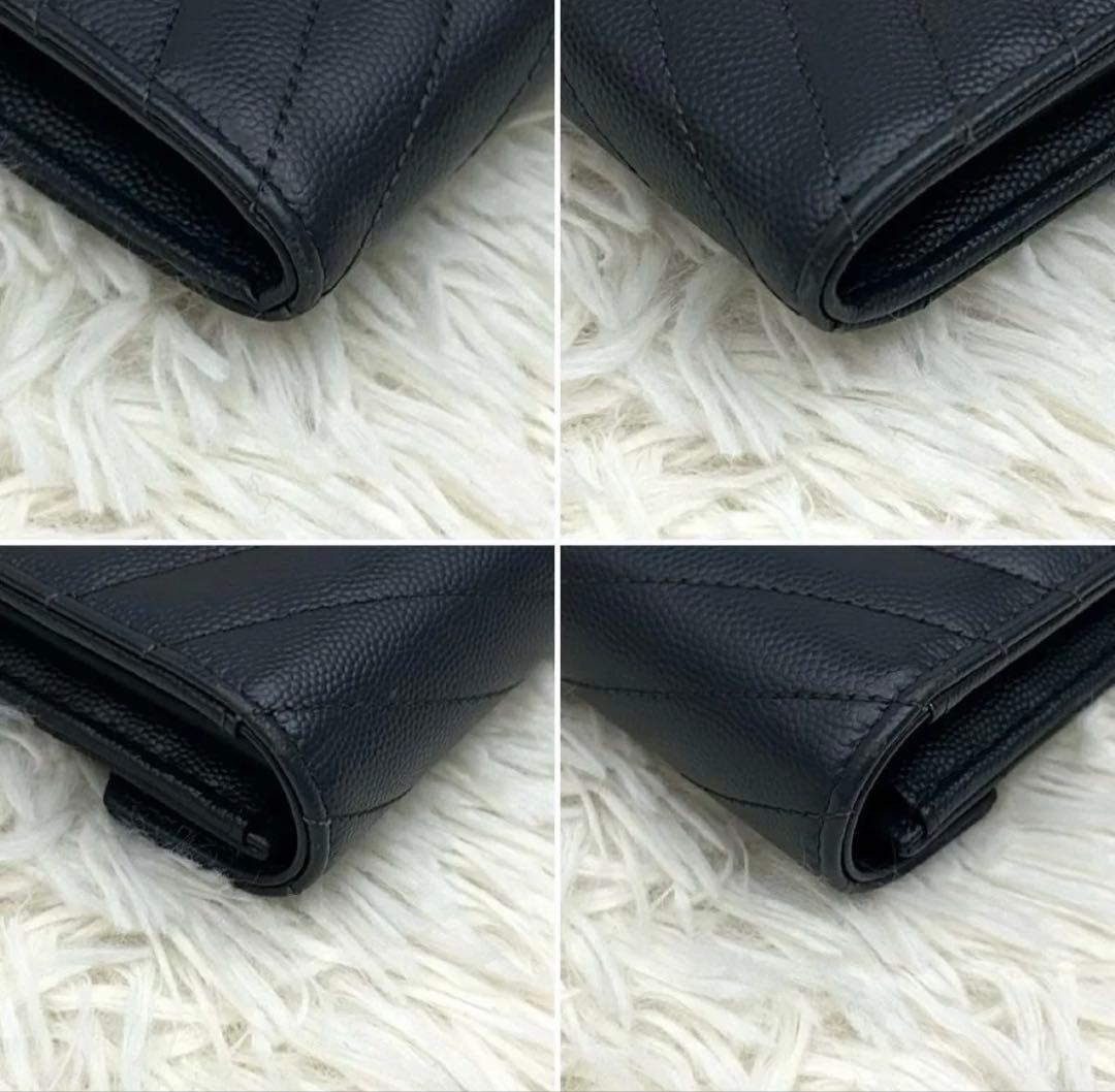 ［極美品］SAINT LAURENT YSL カサンドラ 長財布 グレー