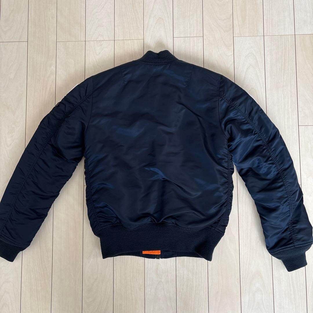 ALPHA MA-1 フライトジャケット 刺繍 ネイビー 短丈59th FTR - メルカリ